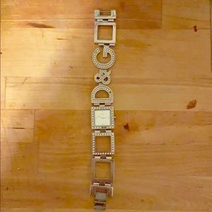 Dolce and gabbana silver diamond watch